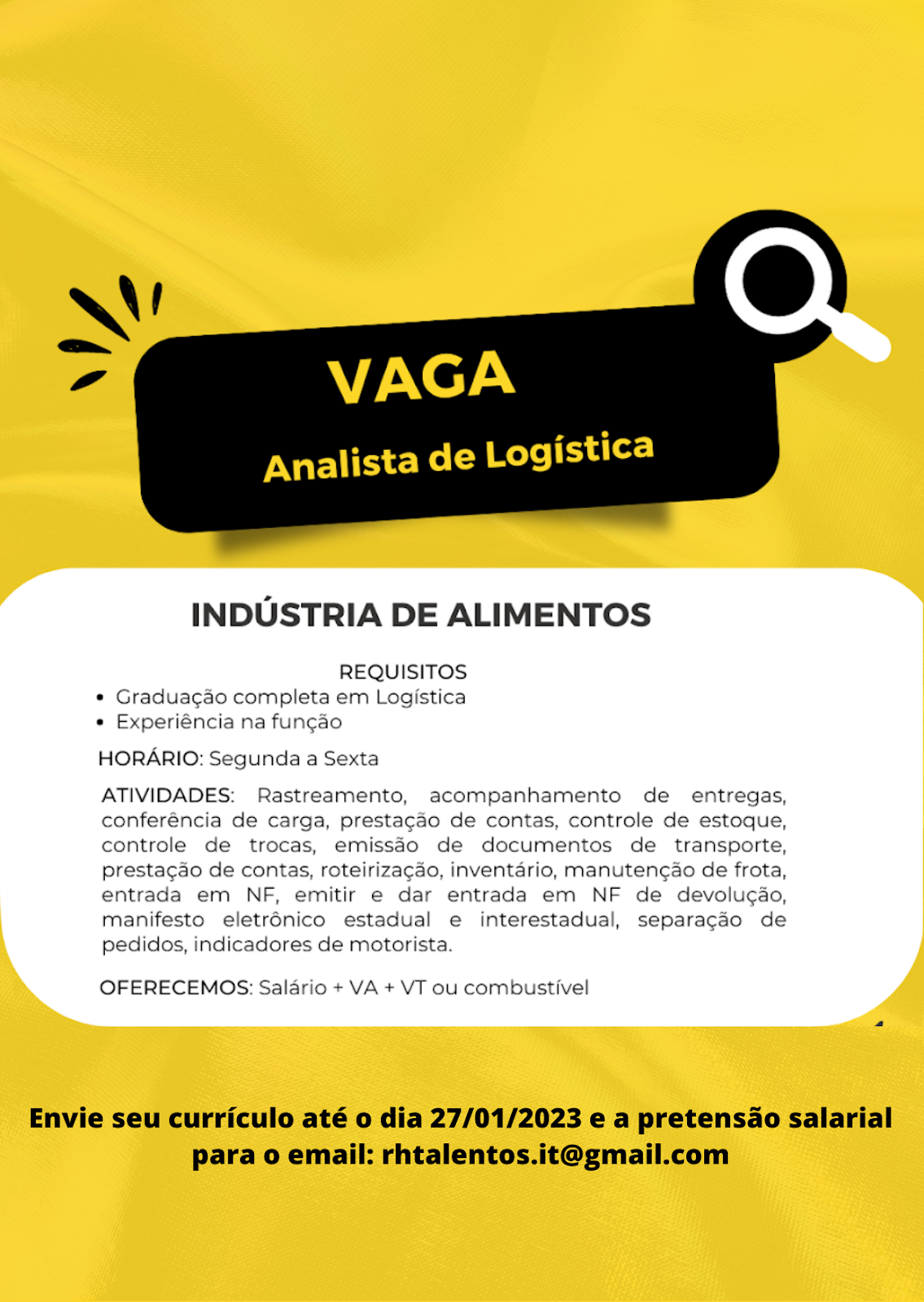 ANALISTA DE LOGÍSTICA