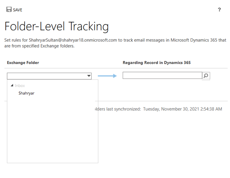 Apply folder level tracking in MS Dynamics 365