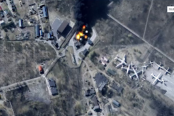 Satelit Tangkap Fasilitas Terbakar di Kiev Saat Serangan Militer Rusia Berlangsung