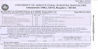 Asst. Professor and Farm Manager Jobs in Karnataka