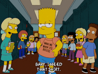 Wake Me When It's Recess Bart Simpson t-shirt.  PYGear.com