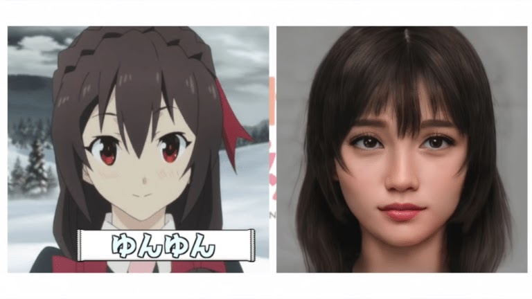 Así se verían los personajes de Konosuba! en la vida real
