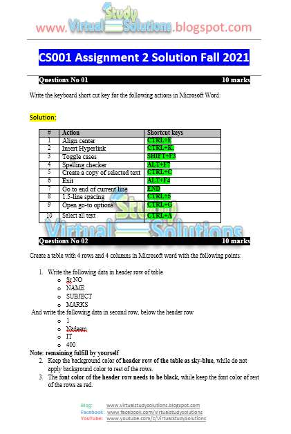 CS001 Assignment 2 Solution Preview Fall 2021