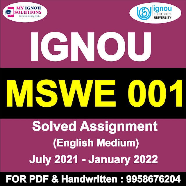 MSWE 001 Solved Assignment 2021-22