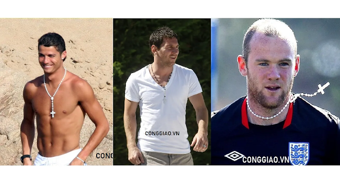 3 World-famous footballers with Catholic beliefs, wearing rosary beads on their chest