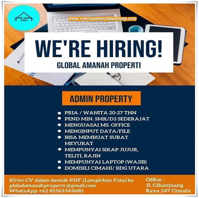 Loker Bandung Admin Property Global Amanah Property
