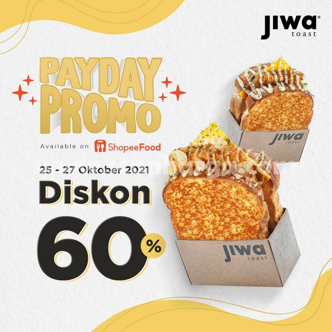 Promo JIWA TOAST PADAY DISKON hingga 60%