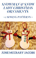 FIND MY 'SNOWMAN & SNOW LADY CHRISTMAS ORNAMENTS' SEWING PATTERN BOOK ON AMAZON!