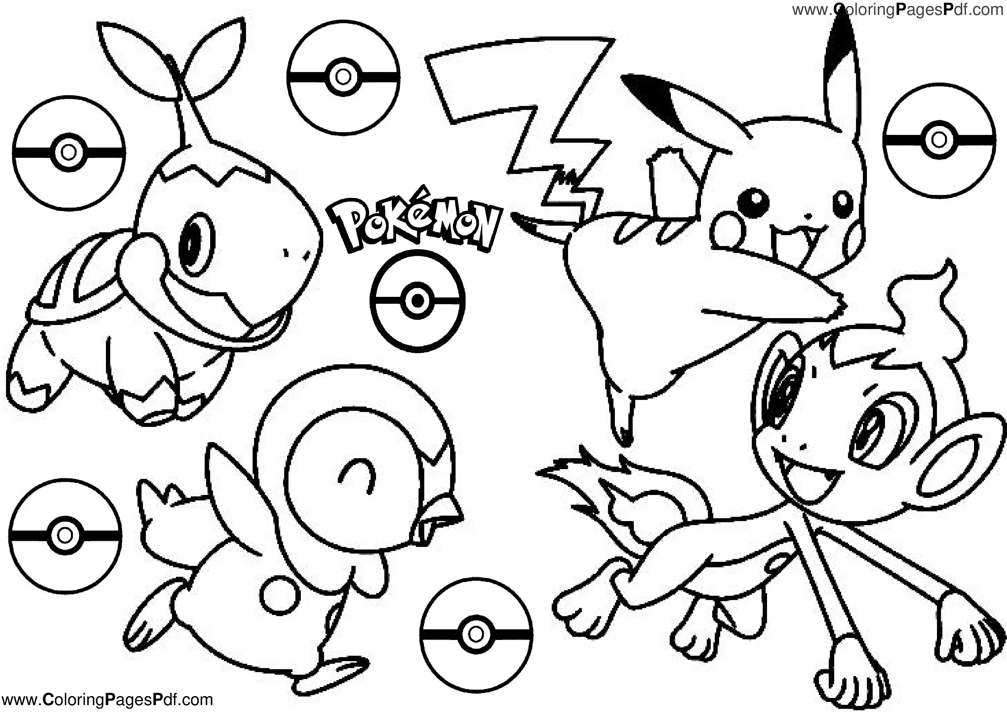 Pokemon coloring pages for kids