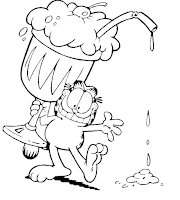 Garfield  with milkshake coloring page