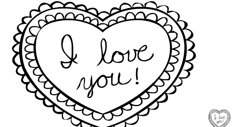 Coloring Pages Of A Heart Surrounding I love You