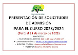 PRESENTACIÓN SOLICITUDES DE ADMISIÓN 2023/2024