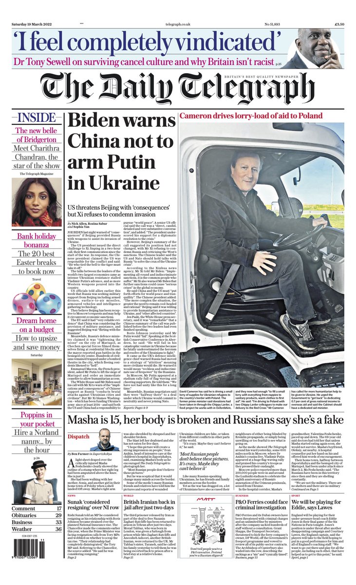 The Daily Telegraph 2022. March news