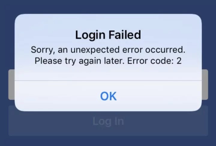 Facebook have gone down, error