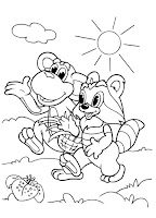 Raccoon and monkey drawing