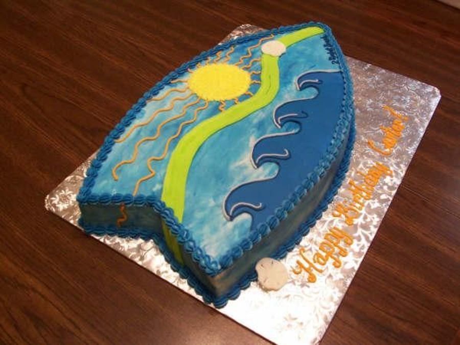 simple beach theme cake