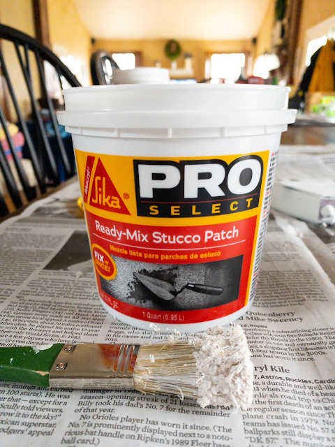 Sika Pro-Select Ready Mix Stucco Patch Tub Container chip brush