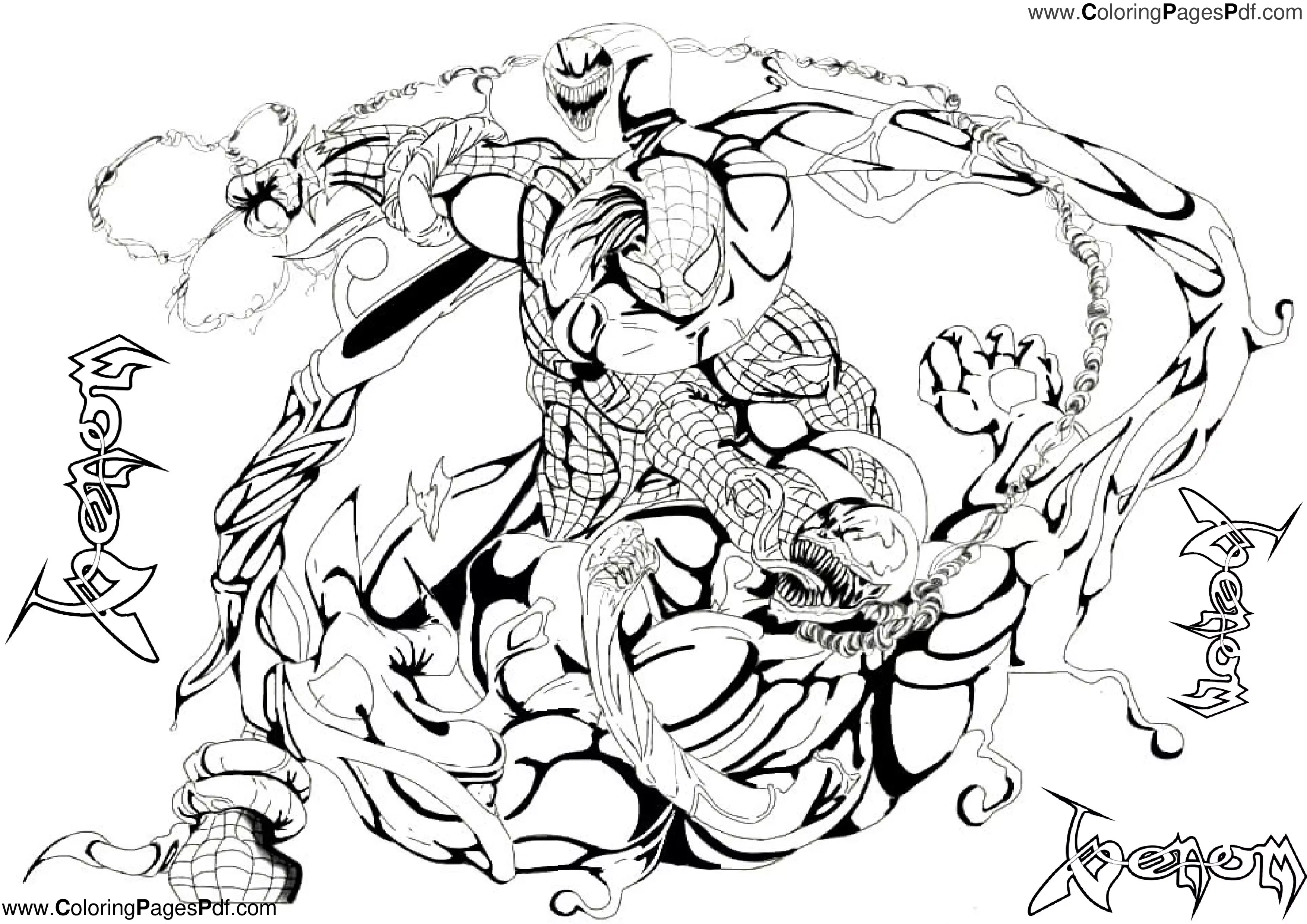 Red venom coloring pages