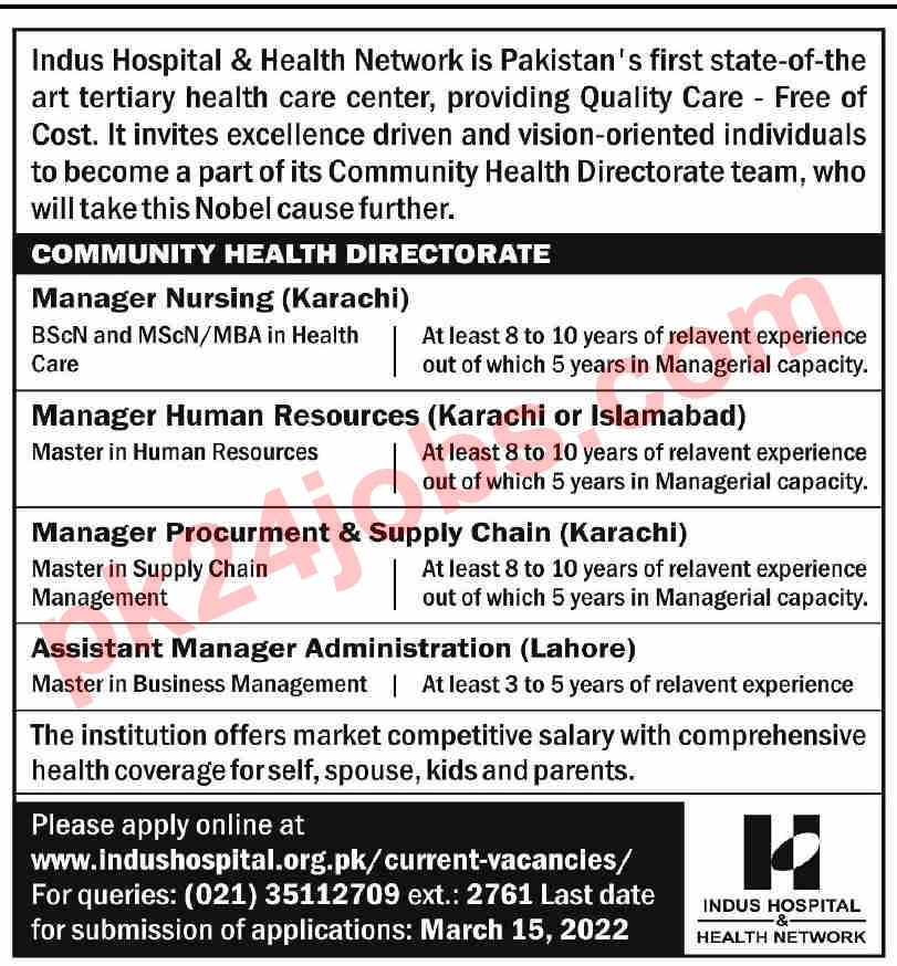 Indus Hospital Jobs 2022 – Today Jobs 2022