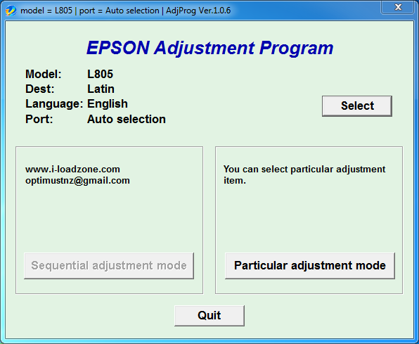 EPSON L805 (Latin) Resetter Tool + Keygen Free Download