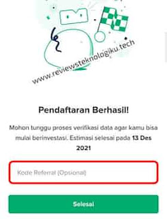 kode referral bibit saat daftar