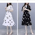 Dress Polka-dot Women Lotus Leaf