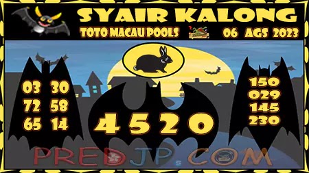 Prediksi Kalong Macau 3D Hari Ini JP 06 Agustus 2023