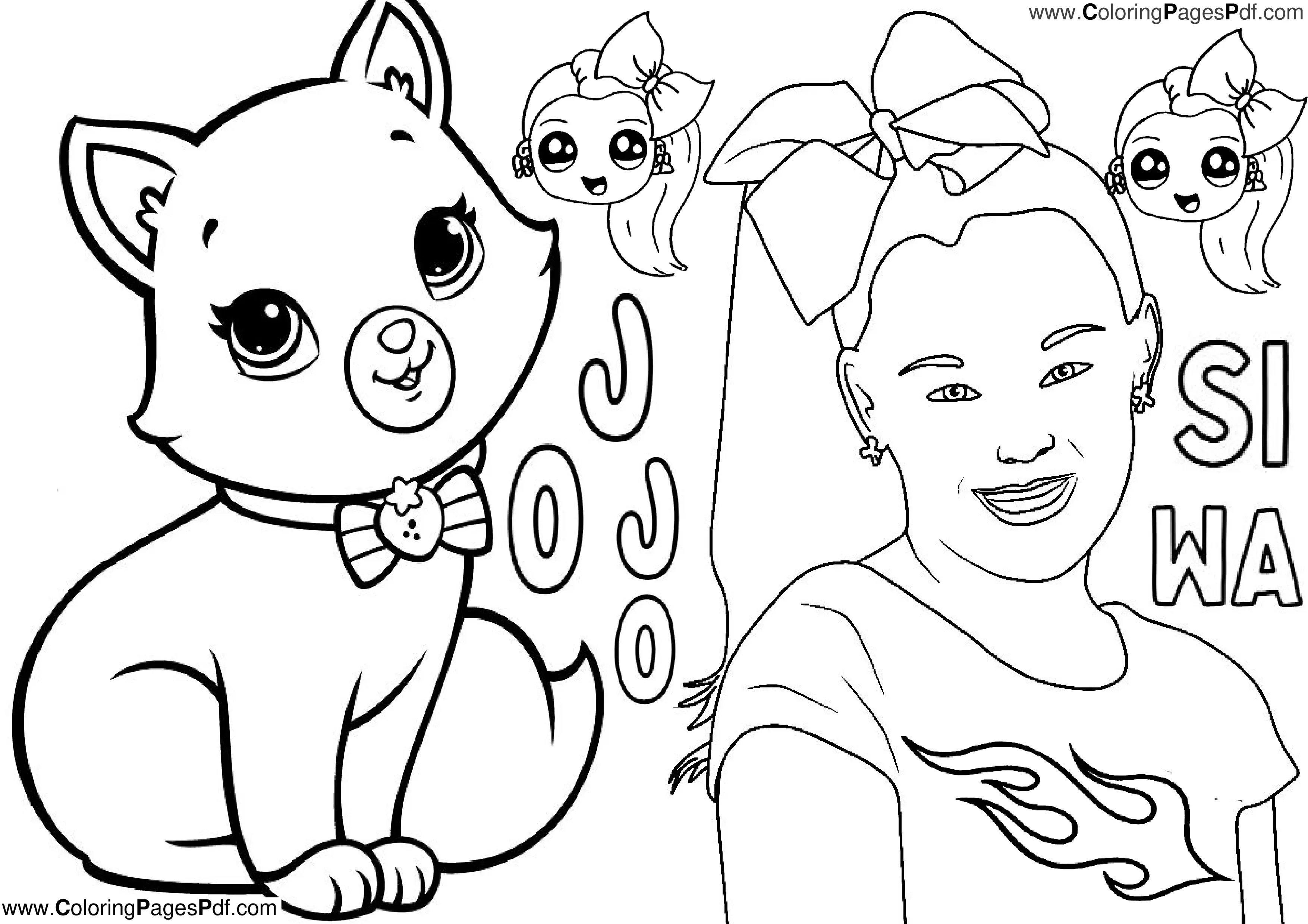 Jojo siwa coloring worksheets