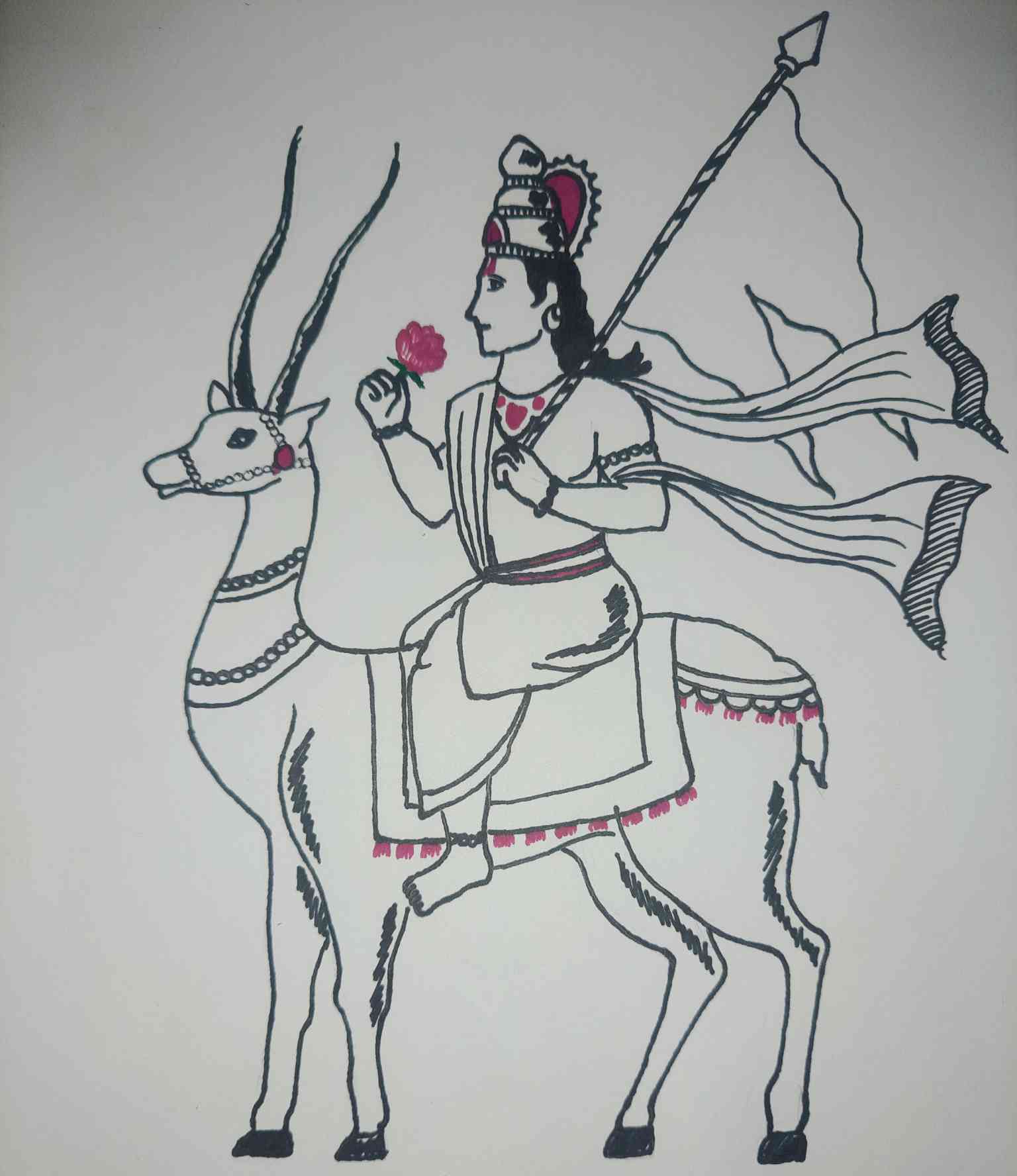 Sketch of vayu dev