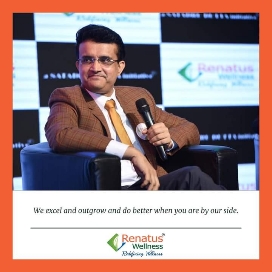 Images of Saurav Ganguly in Renatus Wellness Retreat Programme