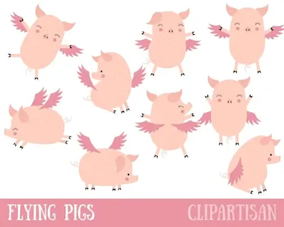 Flying Pigs Clipart