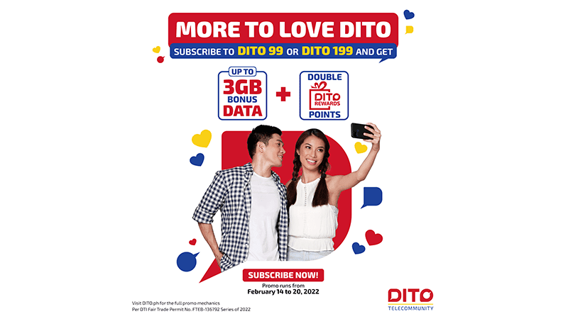 DITO Telecommunity announces 2x rewards points with bonuses during Valentine's season!