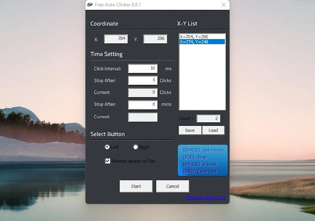 تحميل لوحة المفاتيح Auto Clicker لنظام التشغيل Windows