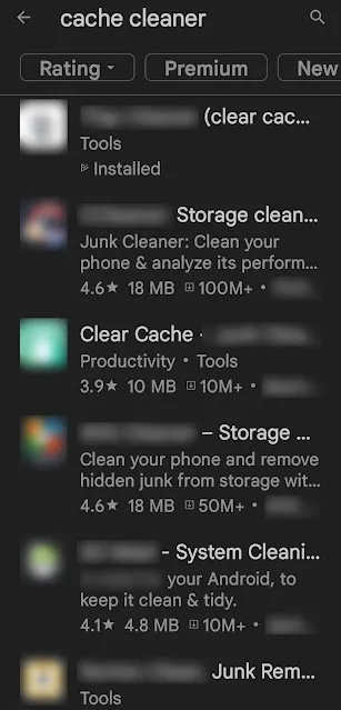 Cache Cleaner Application on Play and Galaxy Store Picture