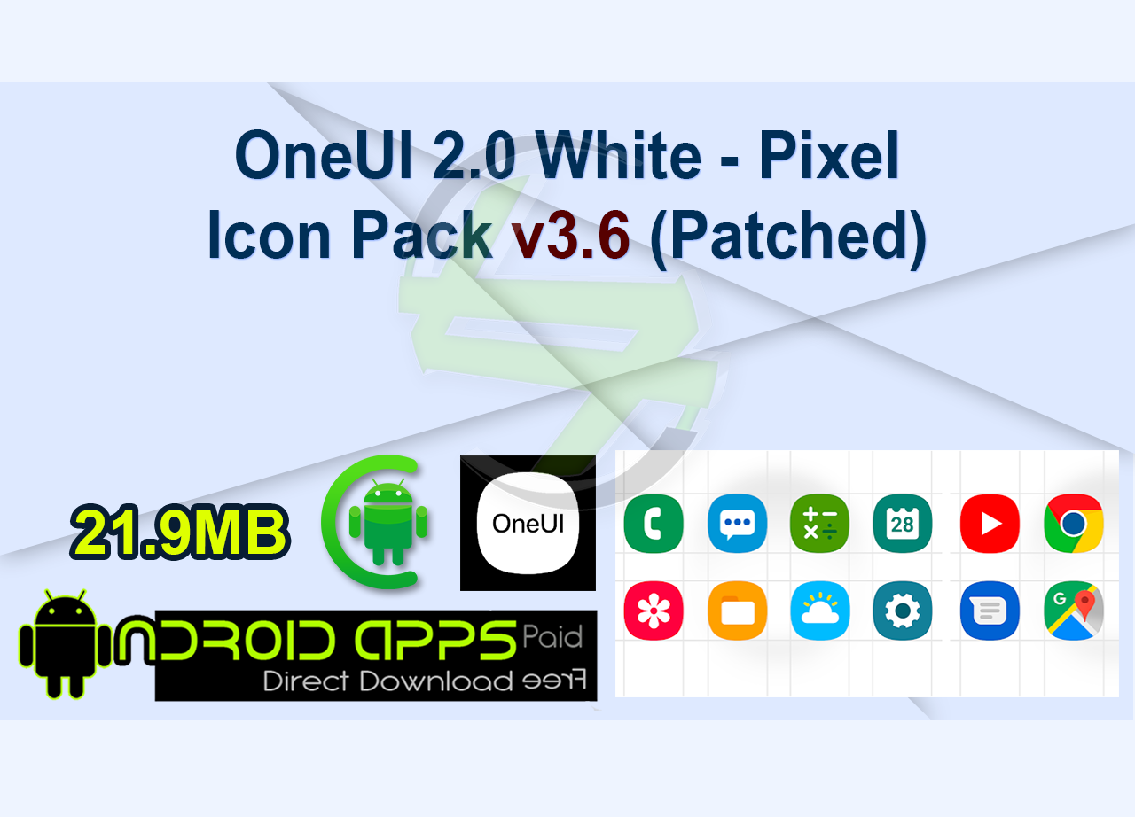 OneUI 2.0 White – Pixel Icon Pack v3.6 (Patched)