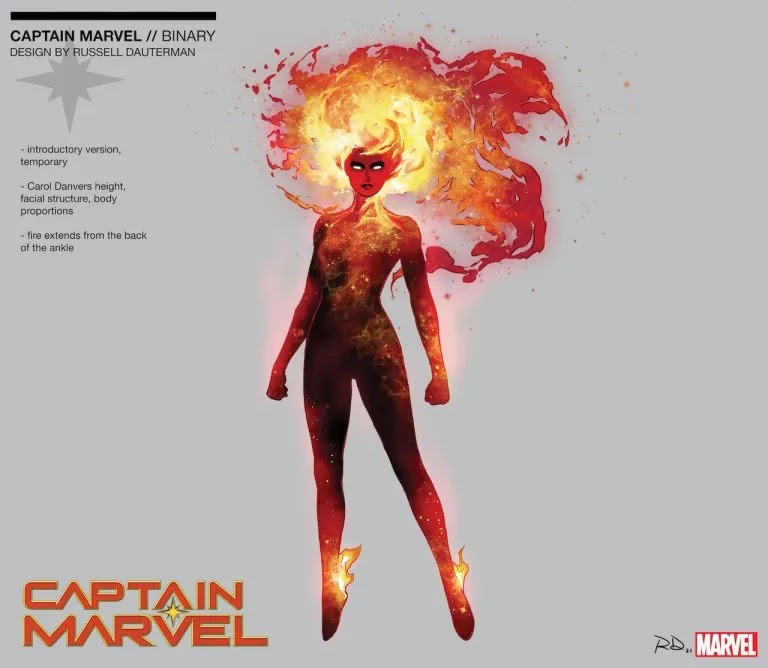 Binary regresa en 'Captain Marvel' #38 con diseño de Russell Dauterman