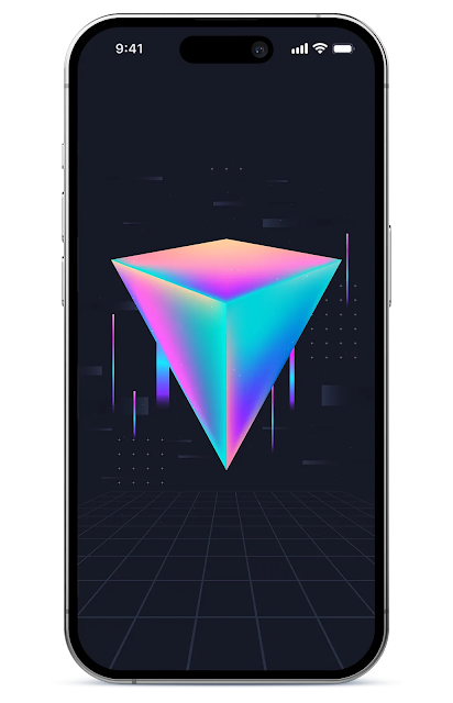 Upgrade your iPhone's look with our futuristic 4K wallpaper featuring a geometric design and a synth vibe.