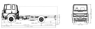 Ashok Leyland Ecomet Star 1615 HE Sleeper Cabin -Chassis Layout / Body Builder coach drawing