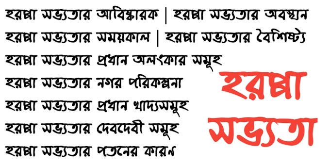 হরপ্পা সভ্যতার ইতিহাস, শিল্প সাহিত্য, বৈশিষ্ট্য, নগর পরিকল্পনা | History of Harappan civilization or Indus civilization in Bengali