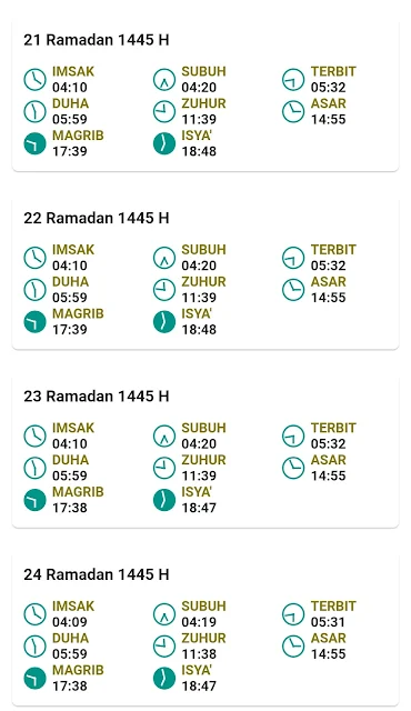 Jadwal Imsakiyah Ramadan 1445 H/2024 M Kabupaten Kediri Provinsi Jawa Timur