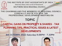 FREE seminar on “ TAX PLANNING FOR CAPITAL GAINS. “  