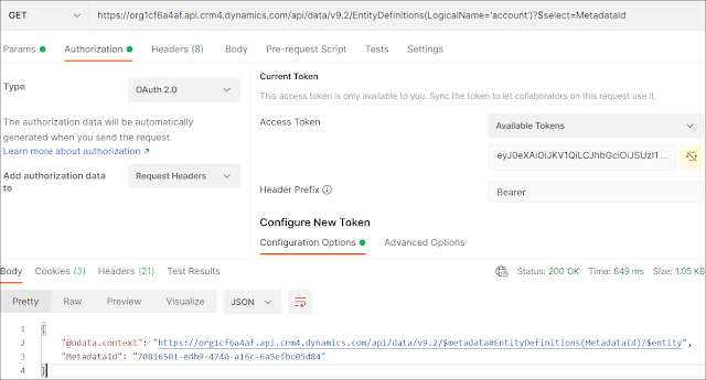 Dynamics 365 with postman 11