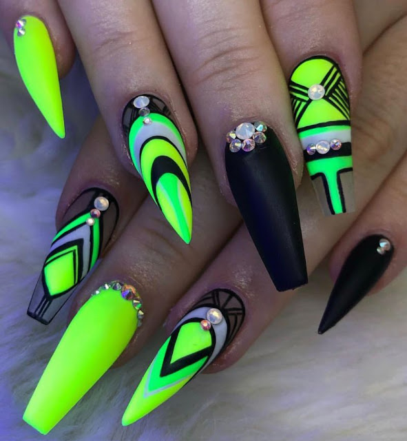 Black and Neon Geometric