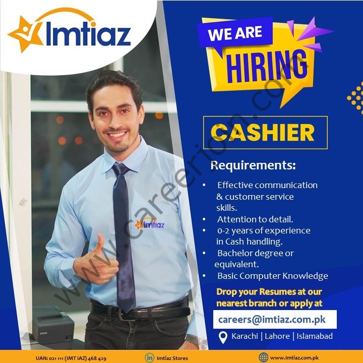 Imtiaz Super Market Jobs Cashier