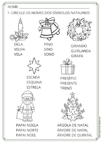 ♥***♥** Diário da Profa Glauce **♥***♥**: Atividades de Alfabetização com  os símbolos de Natal