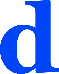Blue lowercase D