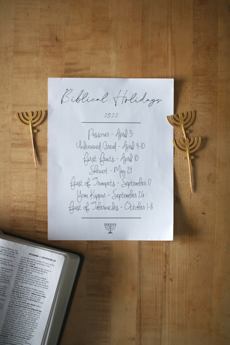 Biblical Holiday Dates 2022 - Free printable - when the Bible holidays happen | Land of Honey