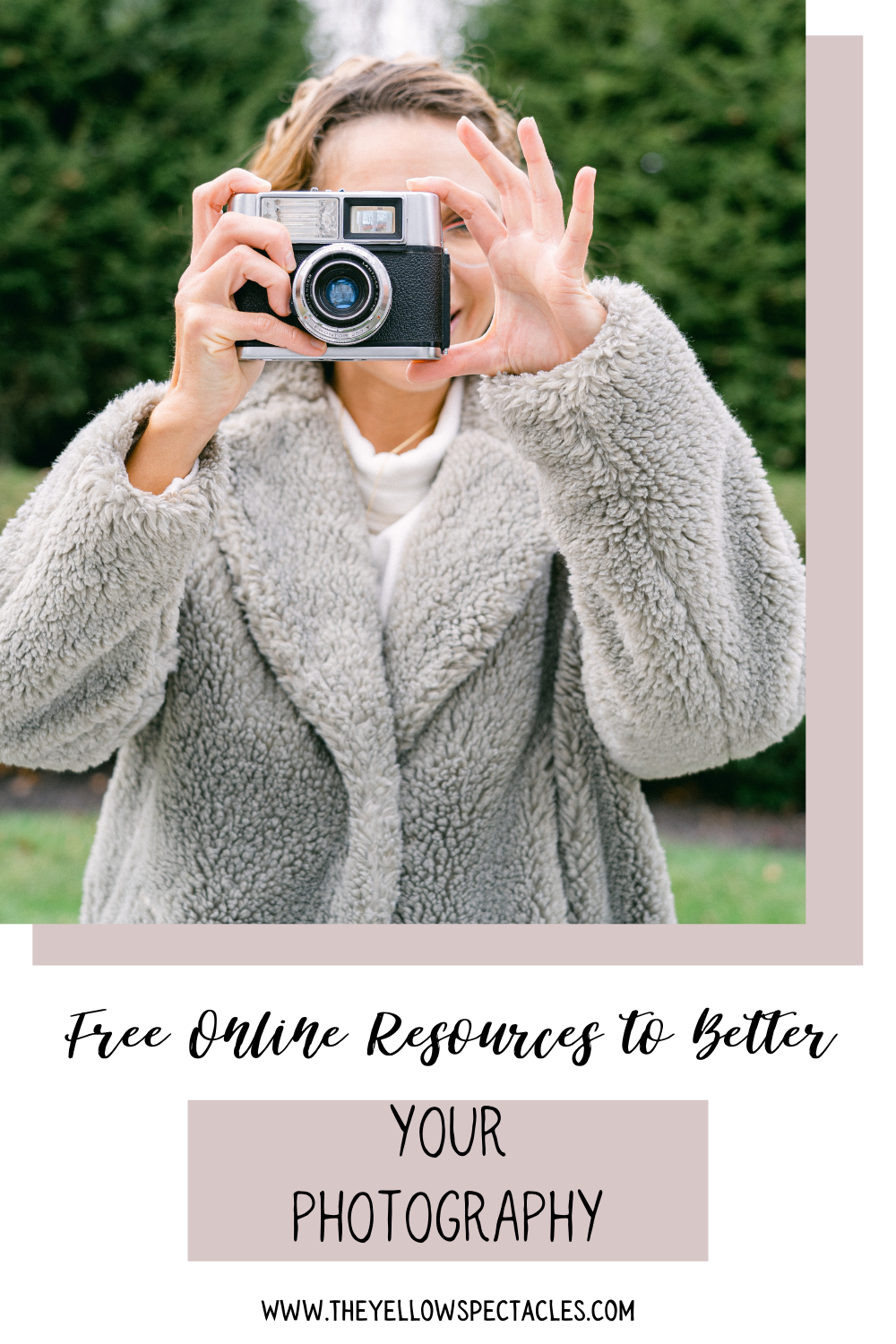 woman with vintage film camera