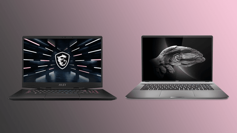 CES 2022 laptops of MSI