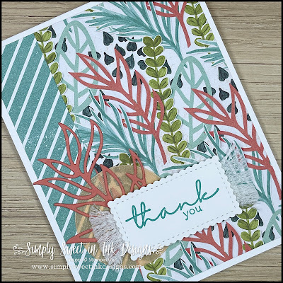 Easy tropical thank you card with the Artfully Layered bundle!